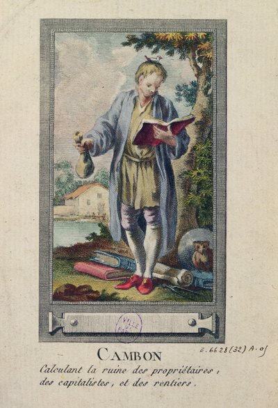 Caricature of Cambon Calculating the Ruin of the Proprietors, the Capitalists and the Rentiers by French School